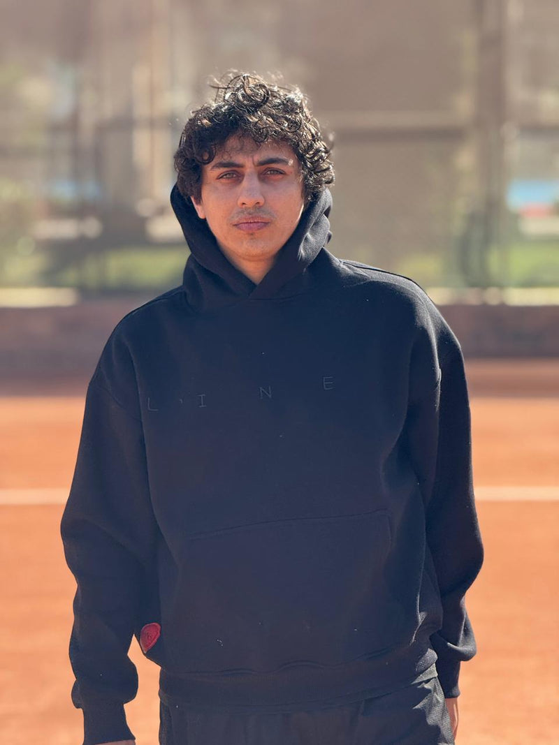 LINE – Black Premium Howdy Oversized Hoodie