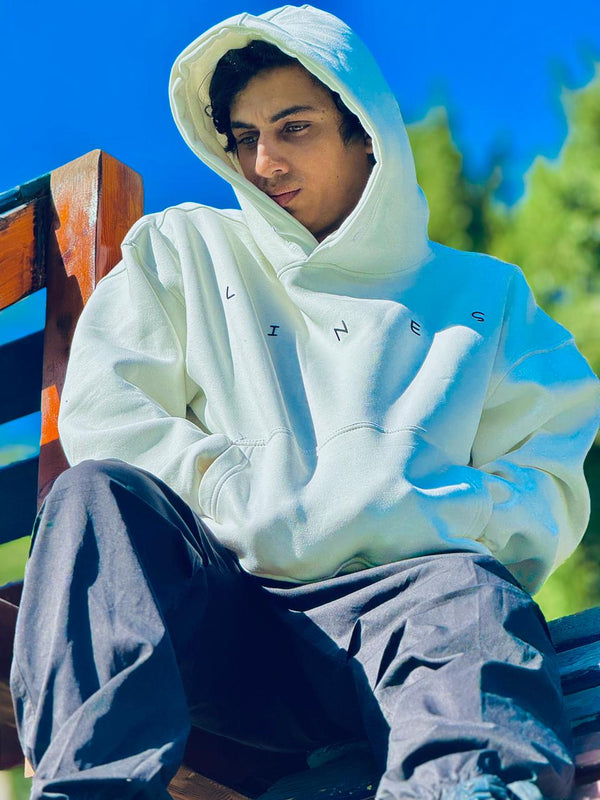 LINE – White Premium Howdy Oversized Hoodie White