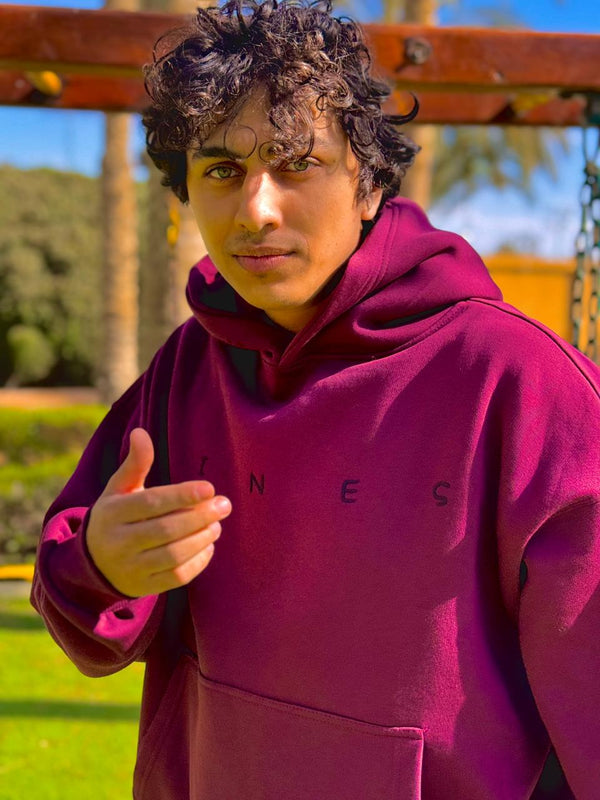 LINE –Burgundy Premium Howdy Oversized Hoodie